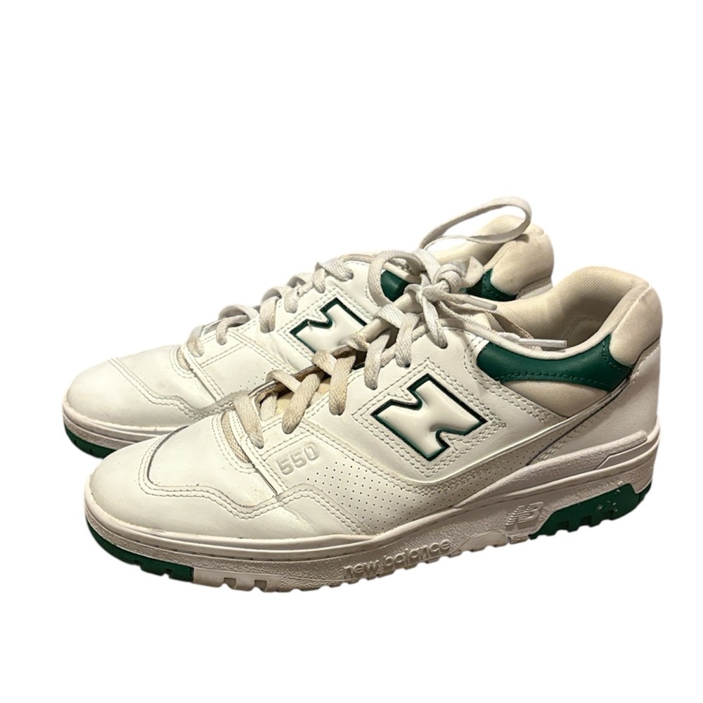 New Balance 550 White and Green Sneakers